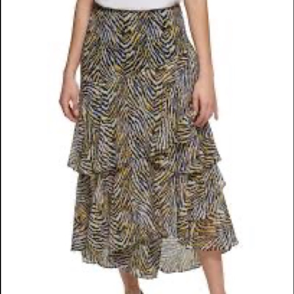 NWT Karl lagerfeld midi ruffle skirt